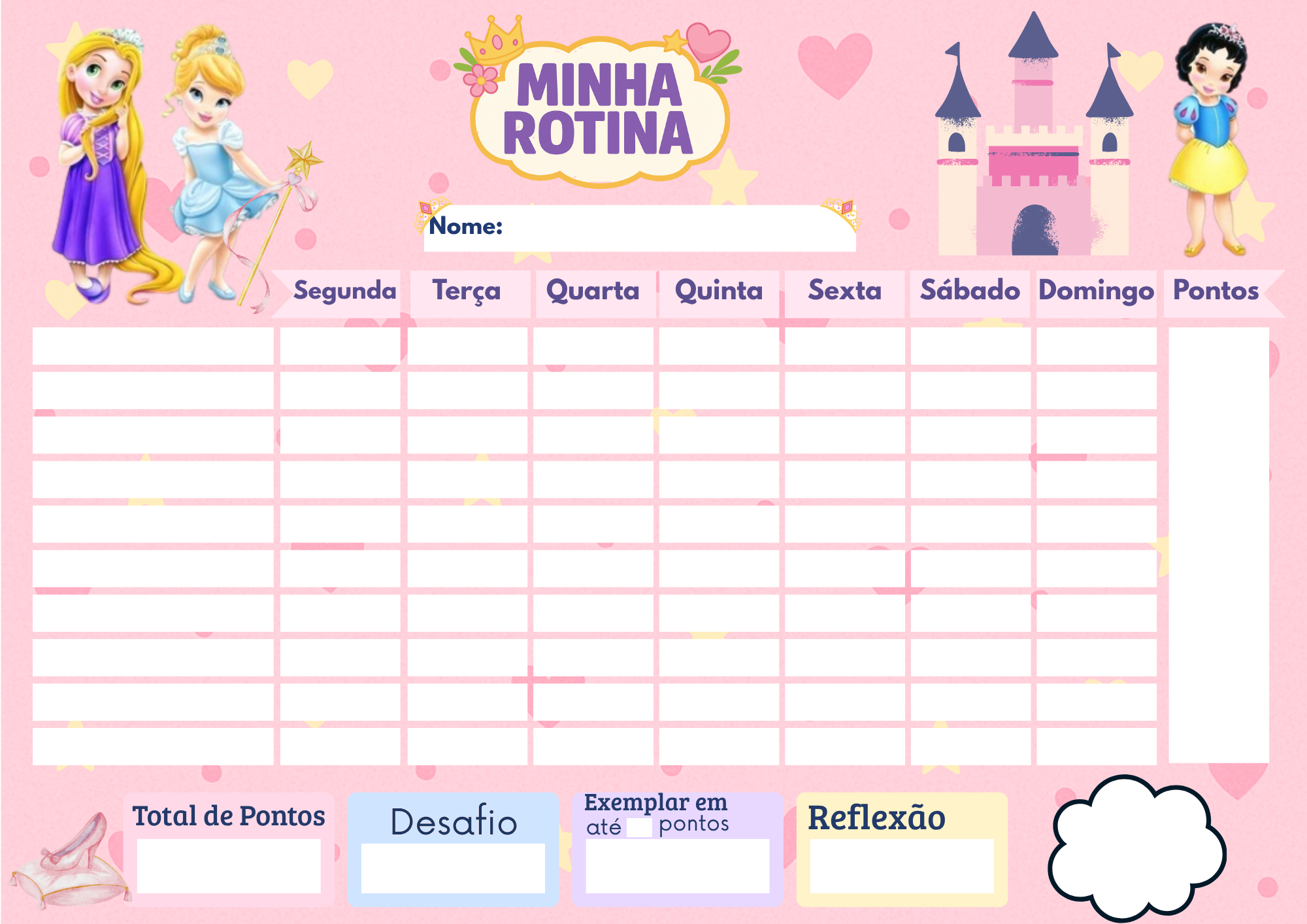 Quadro Do Incentivo Educativo Infantil Tema Princesas - Opfy