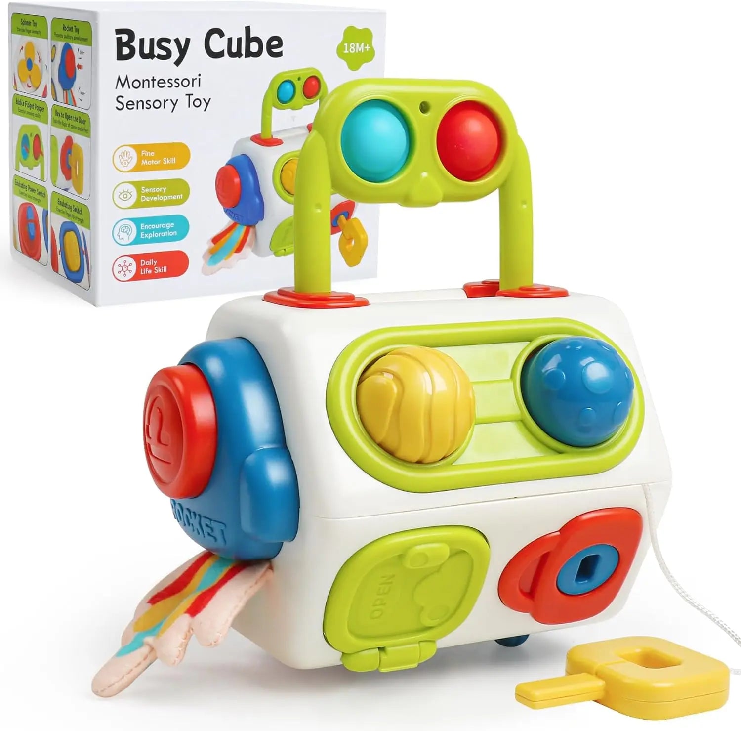 Cubo Sensorial de Atividades OPFY: Coordenação e Diversão Garantidas!