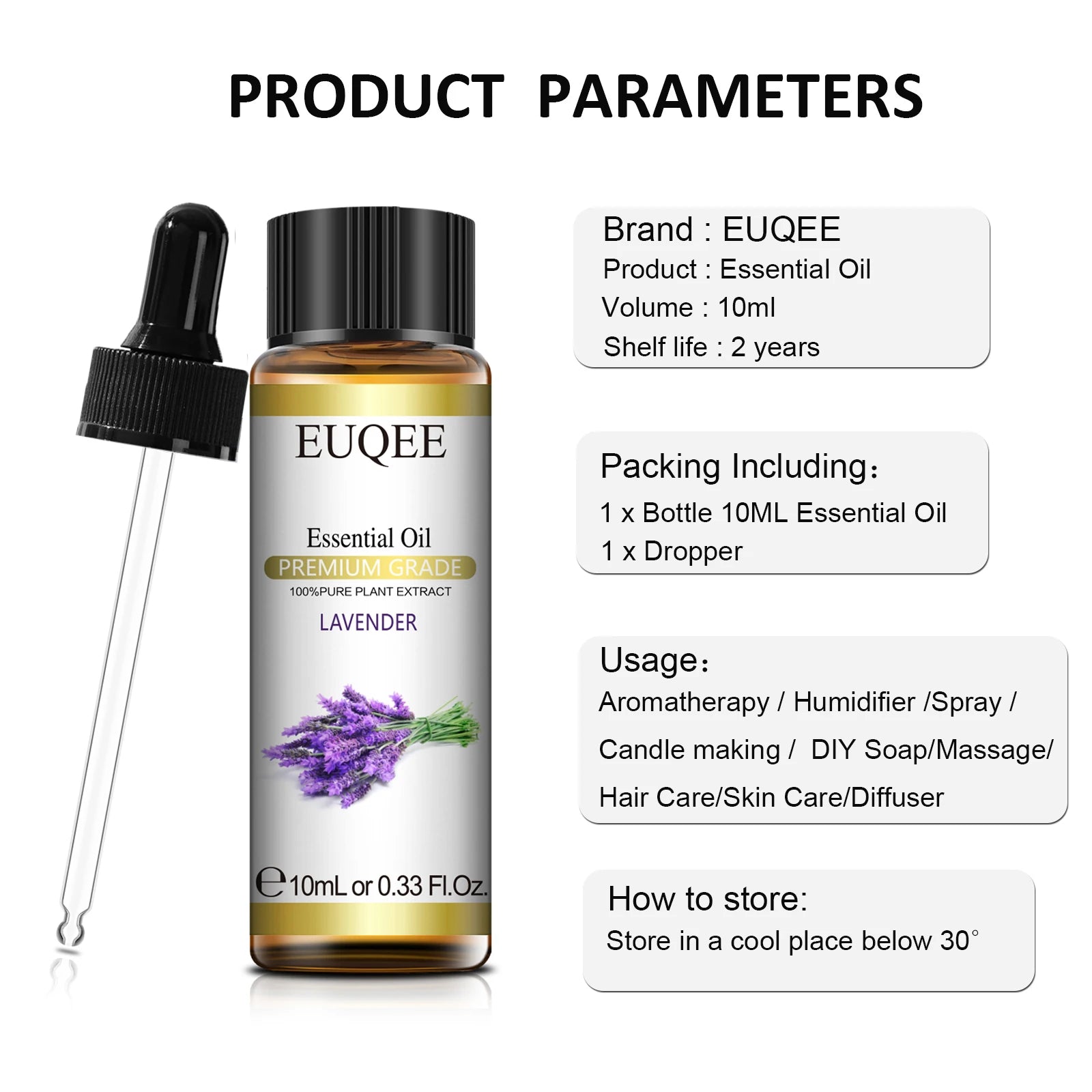 Óleos Essenciais EUQEE: 35 Aromas Naturais em Frascos de 10ml!