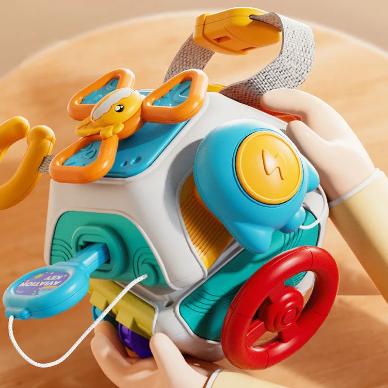 Cubo Sensorial de Atividades OPFY: Coordenação e Diversão Garantidas!