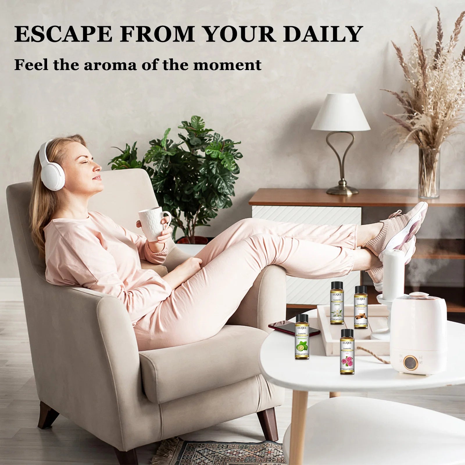 Óleo Essencial Natural EUQEE: Aromaterapia com Qualidade Premium 10ml!