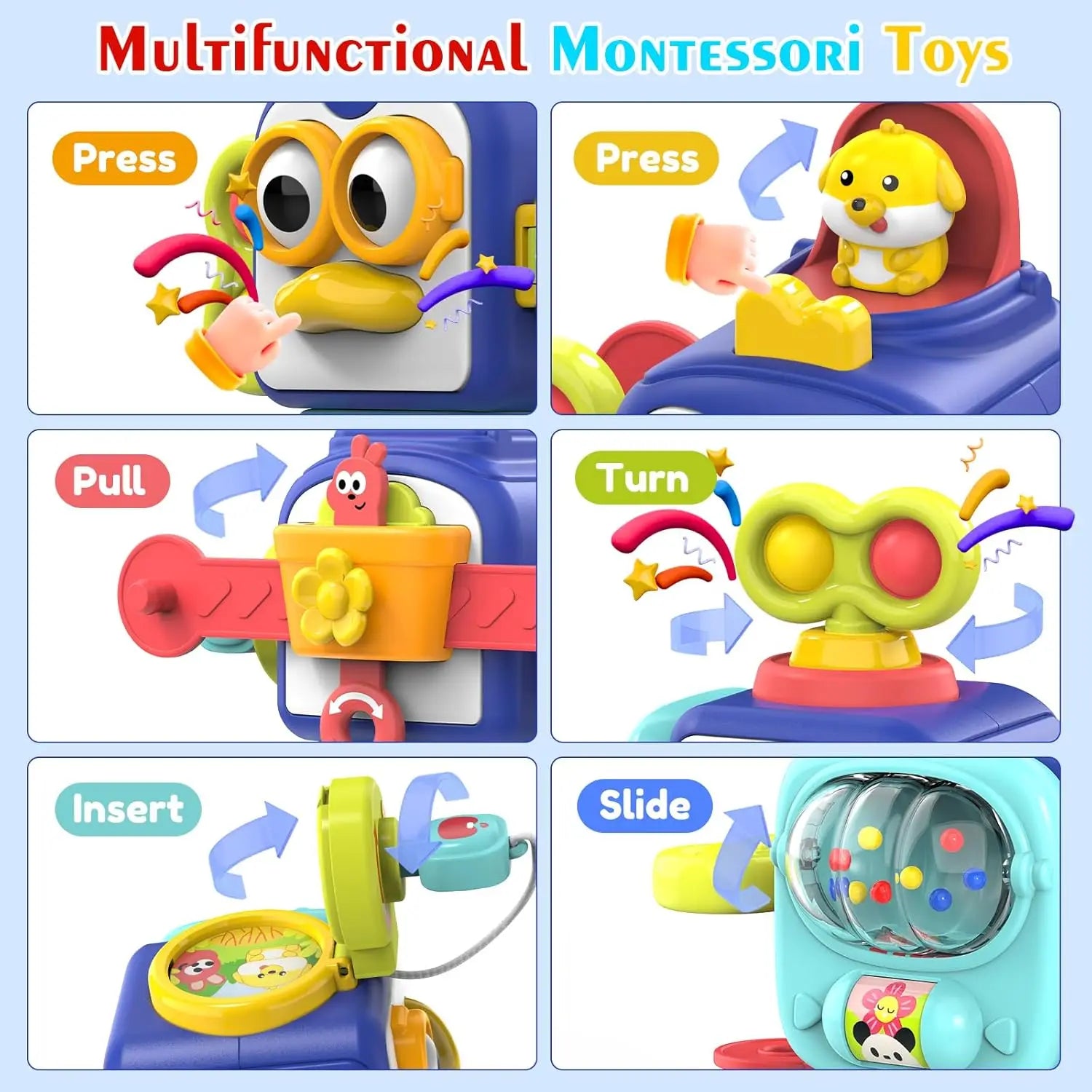Cubo Sensorial de Atividades OPFY: Coordenação e Diversão Garantidas!