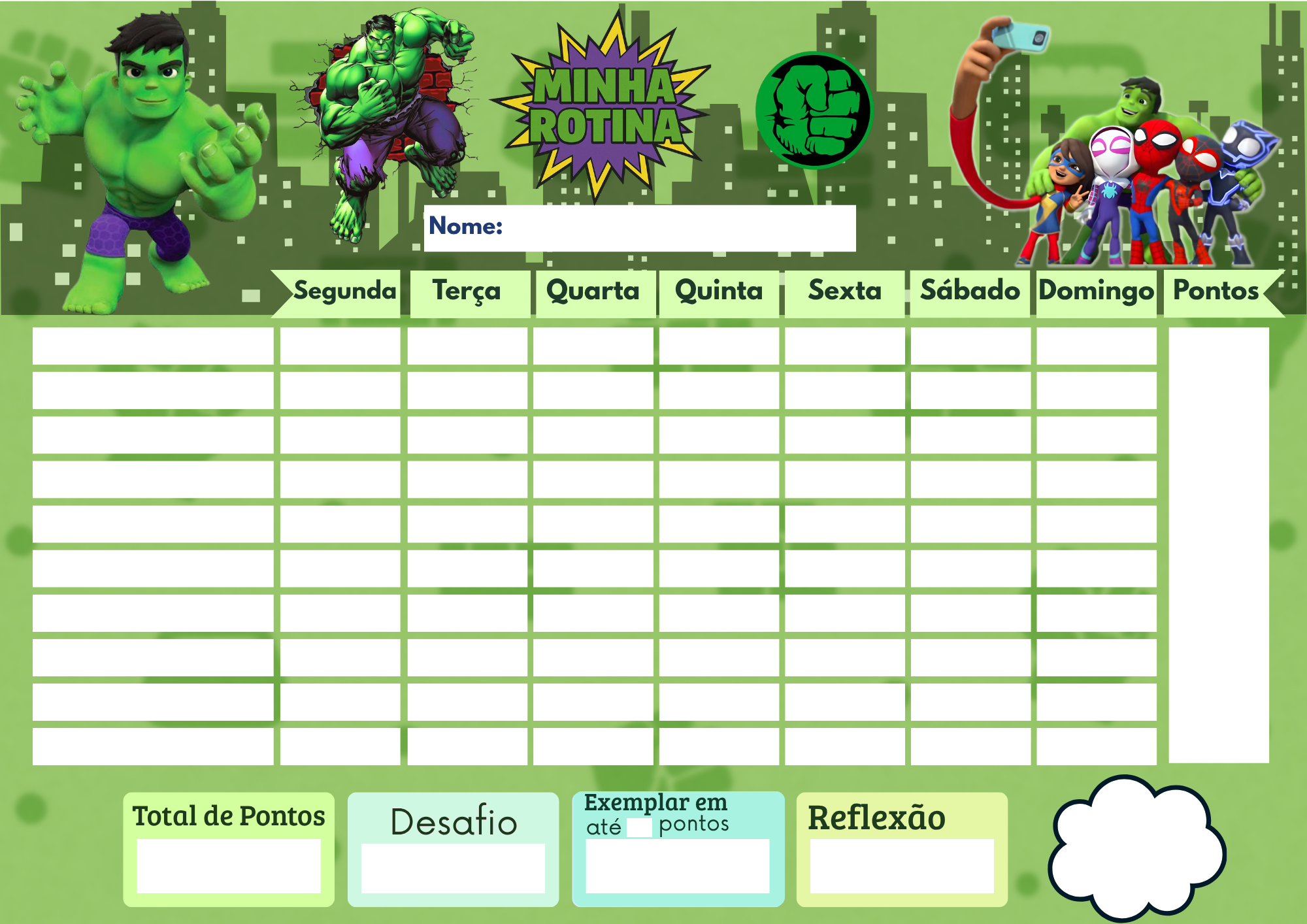 Quadro Do Incentivo Educativo Infantil Tema Herói Verde Opfy