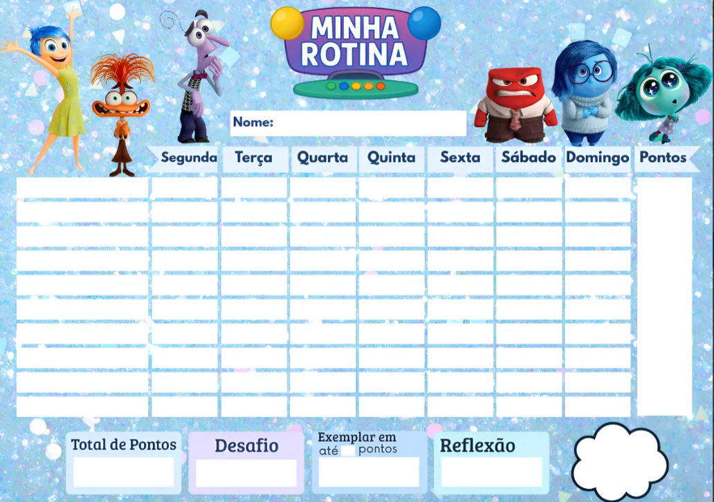 Quadro Do Incentivo Educativo Infantil Tema Divertidamente
