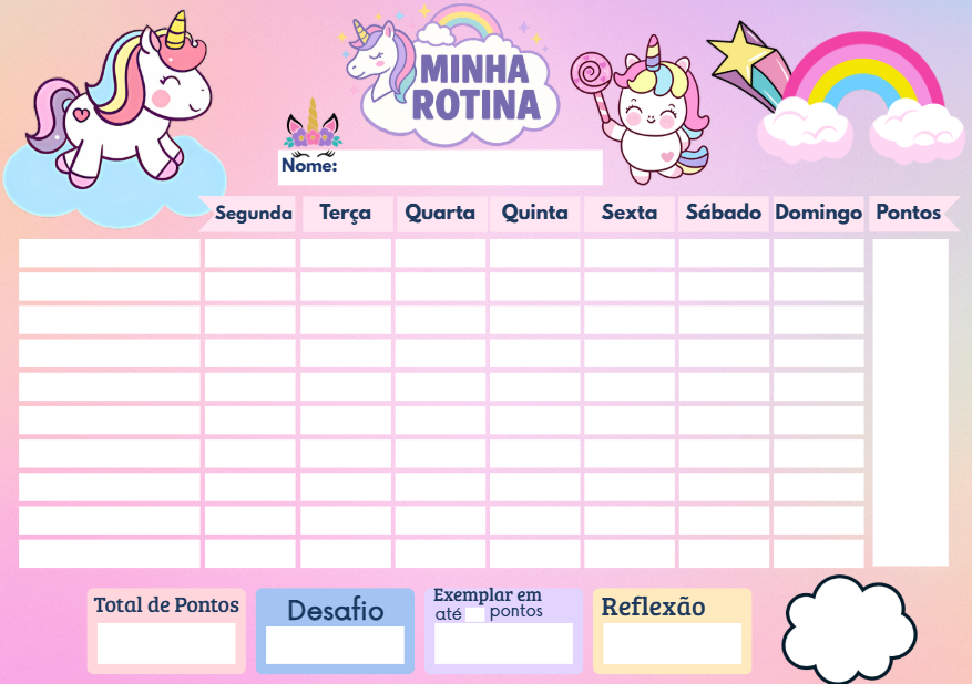 Quadro Do Incentivo Educativo Infantil Tema Unicórnio - Opfy
